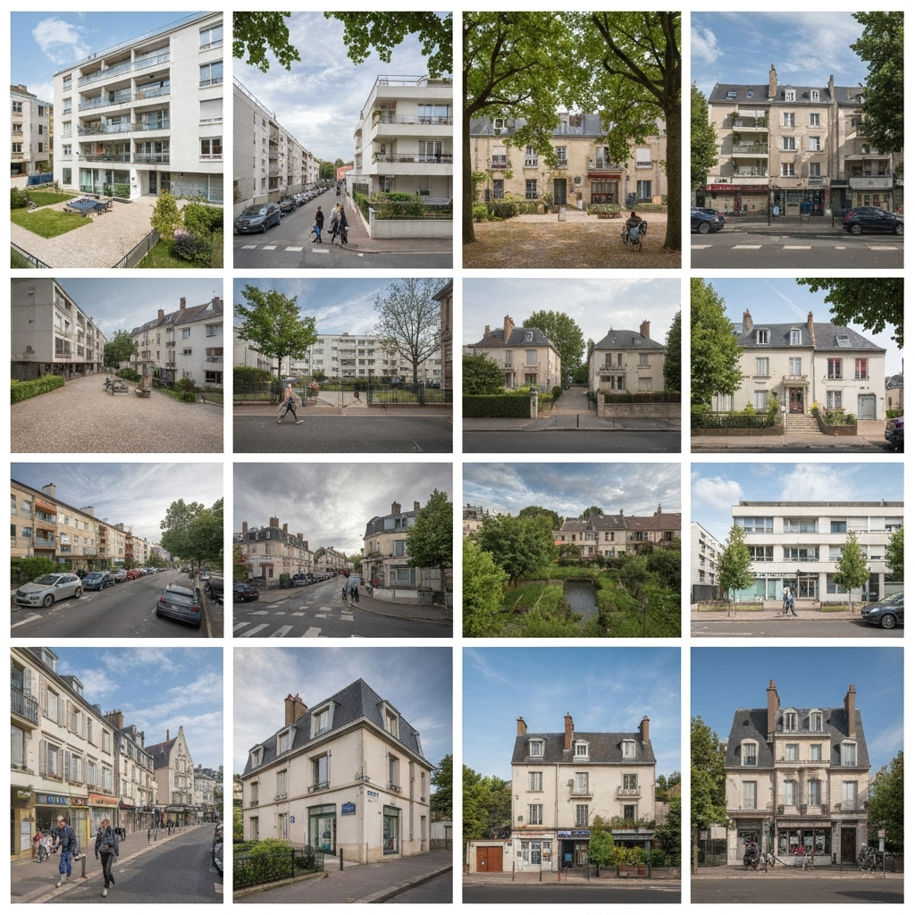 Vue aérienne d'un appartement moderne en Île-de-France