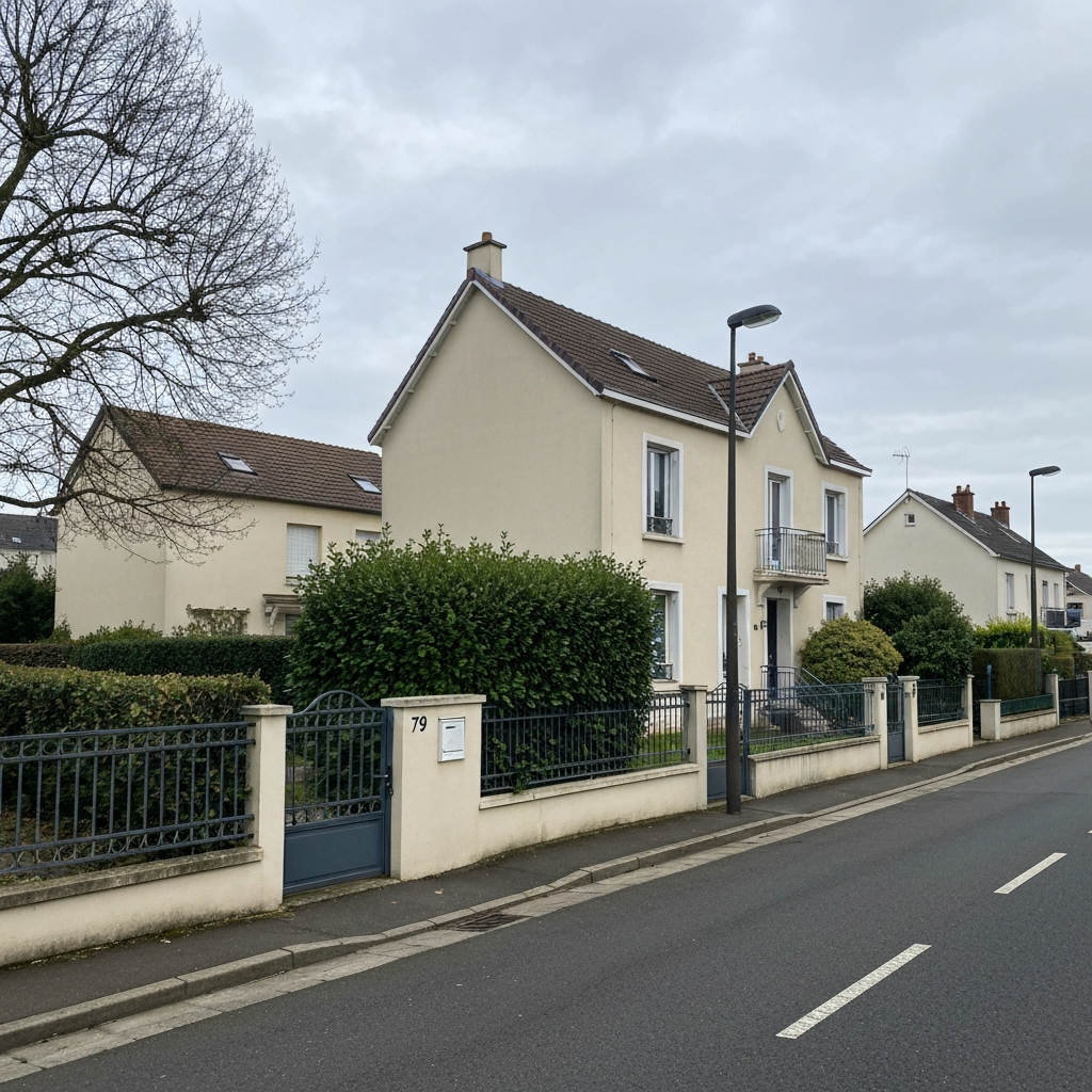 Un jeune couple heureux devant leur nouvelle maison, symbolisant l'accession à la propriété en 2026