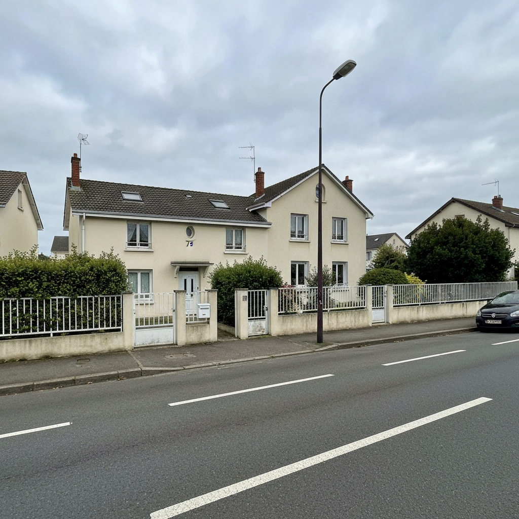 Image d'une maison à vendre avec une pancarte 'À Vendre' en période de crise économique